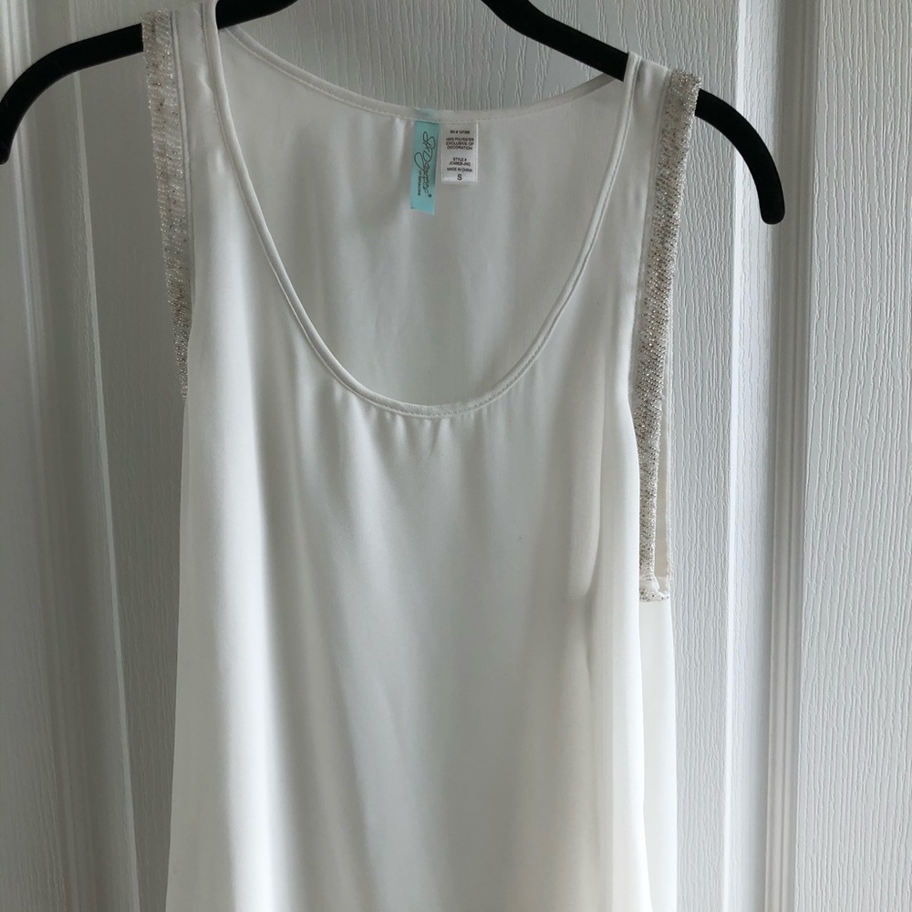 Six Degrees white/cream blouse with beading